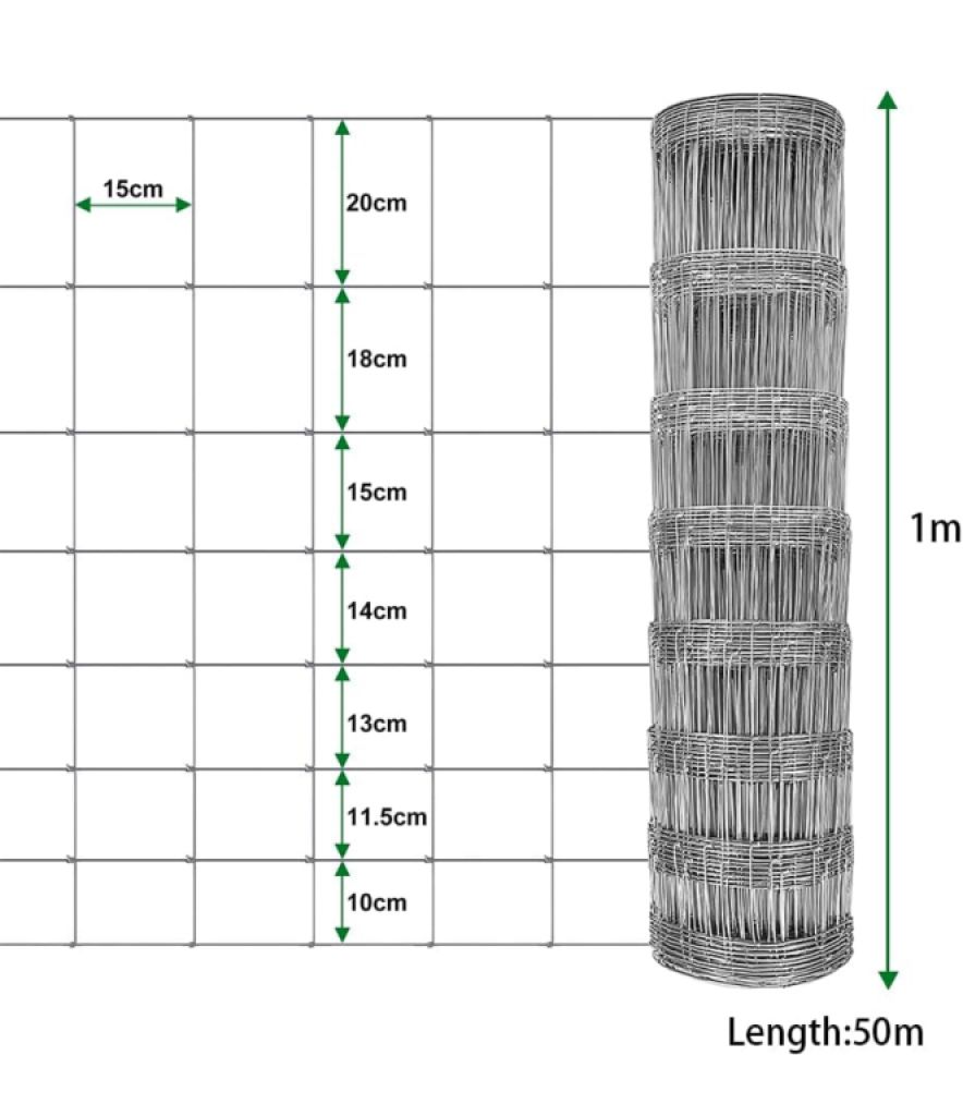 Valla metálica de establo para ganado Valla de jardín de 25 m de 1 metro de altura