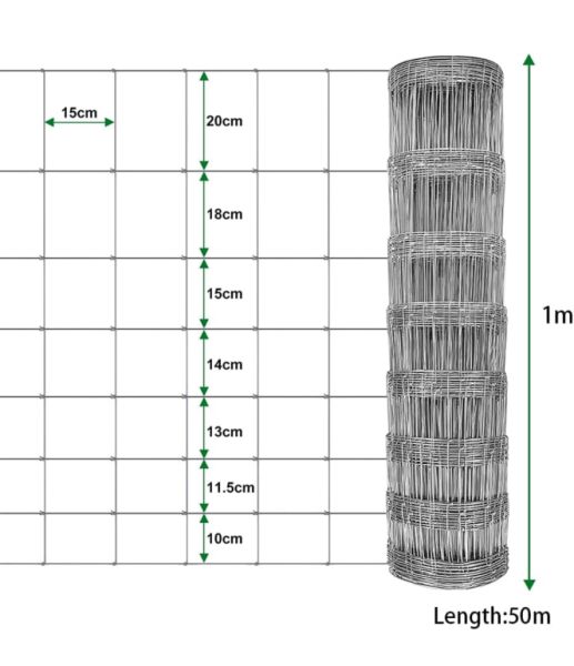 Valla metálica de establo para ganado Valla de jardín de 25 m de 1 metro de altura