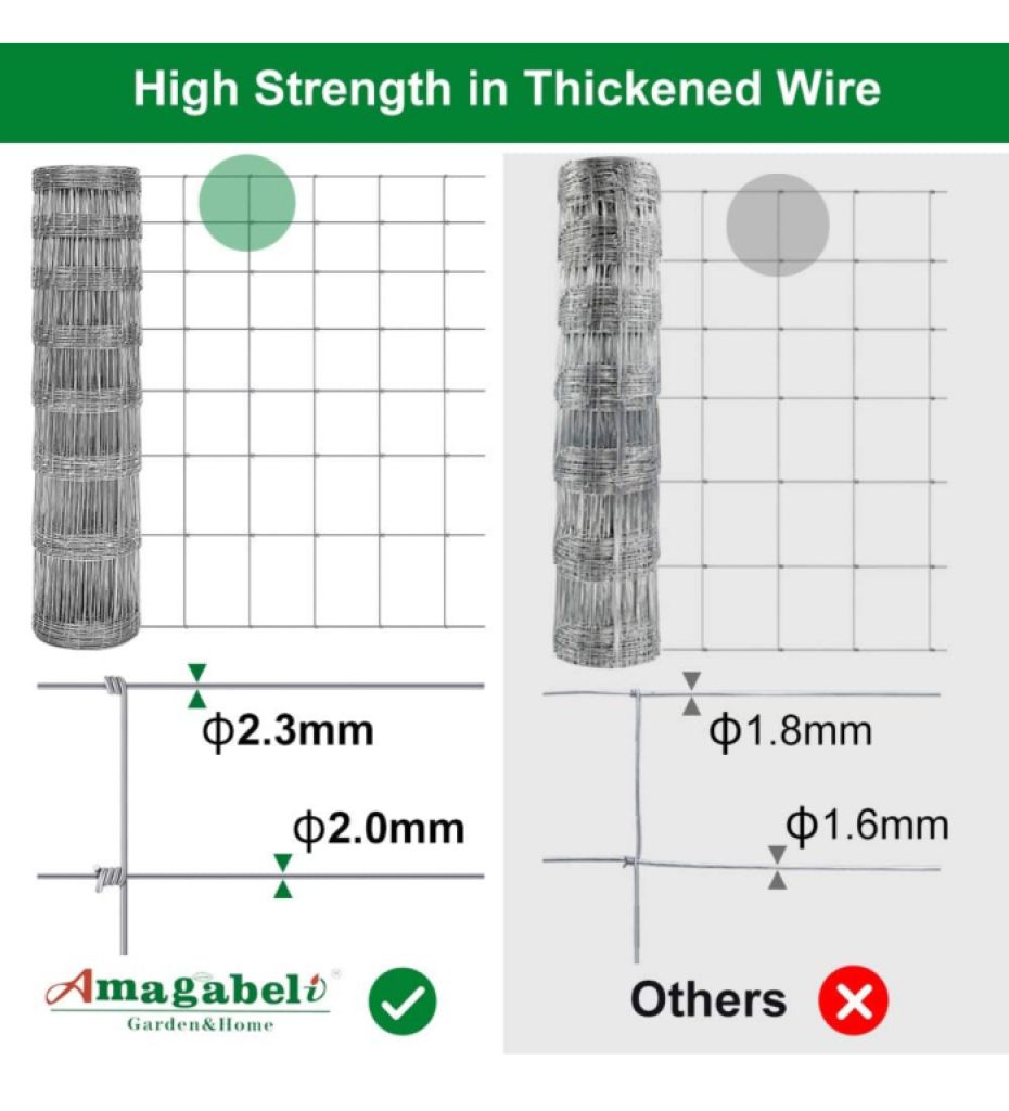 Valla metálica de establo para ganado Valla de jardín de 25 m de 1 metro de altura