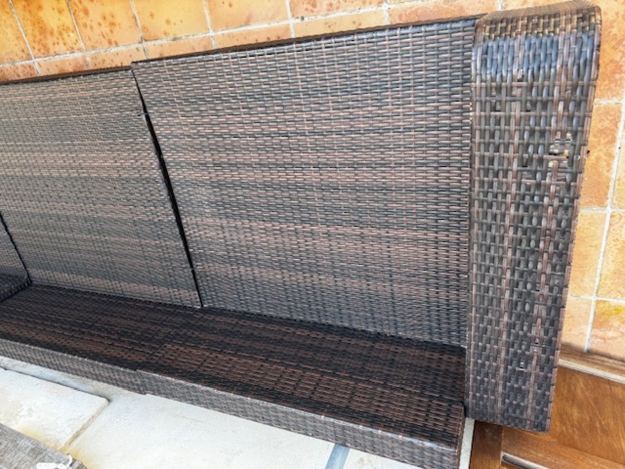 Conjunto de muebles lounge de ratán muy bonito, sofá para terraza