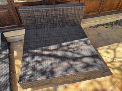 Conjunto de muebles lounge de ratán muy bonito, sofá para terraza