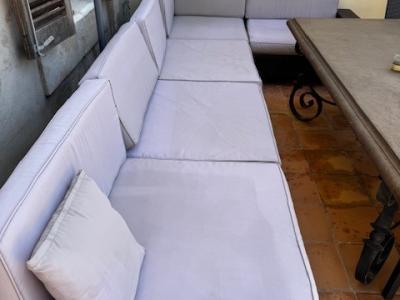 Conjunto de muebles lounge de ratán muy bonito, sofá para terraza