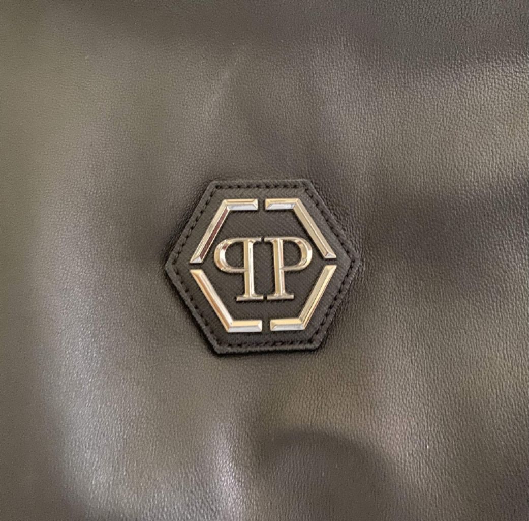 Superedle Nappa Lederjacke von Philipp Plein, Größe XL