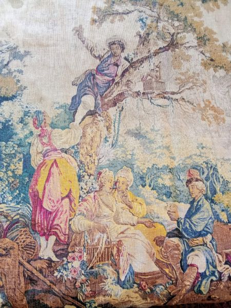 Szenenreicher, mehrfarbiger Gobelin – Frankreich um 1850