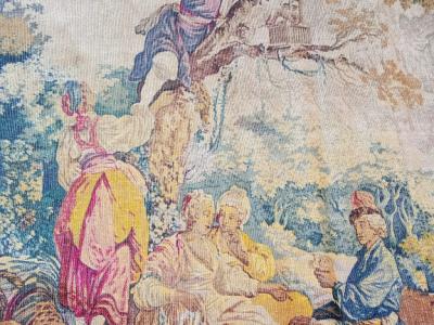 Szenenreicher, mehrfarbiger Gobelin – Frankreich um 1850