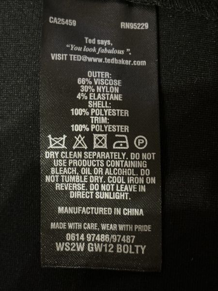 Ted Baker schwarzes Tunikakleid mit Faltenwurf - klein