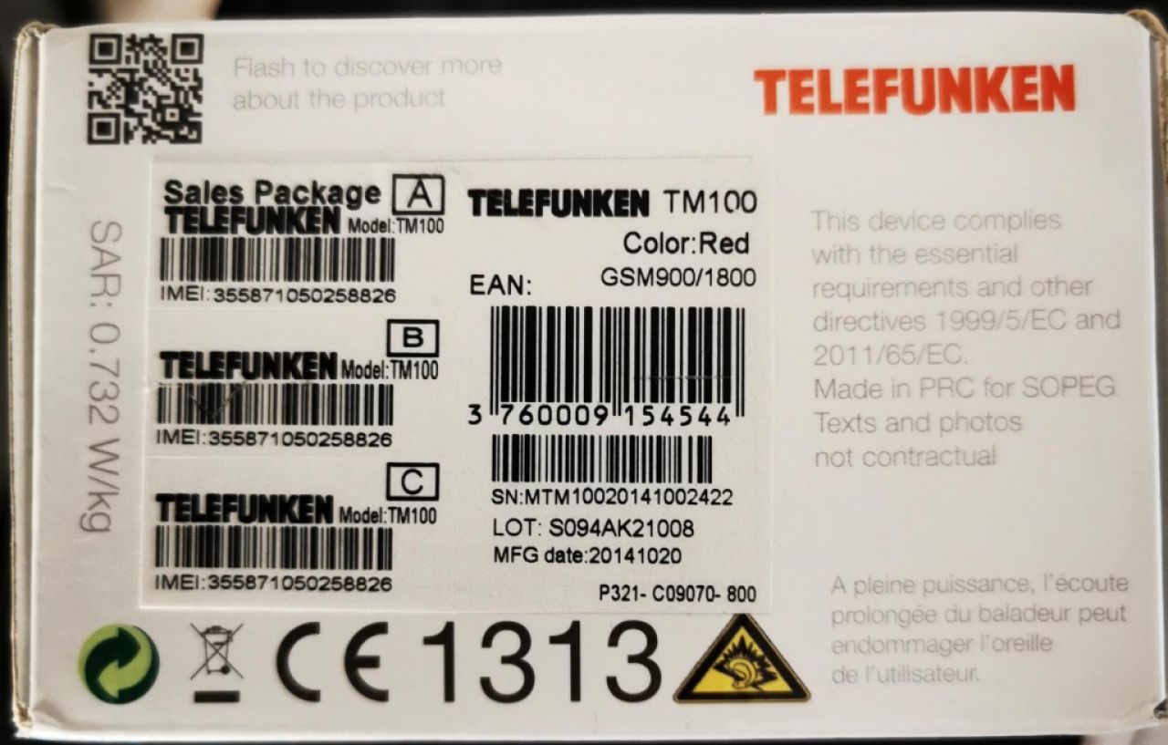 Teléfono móvil Telefunken con botones grandes