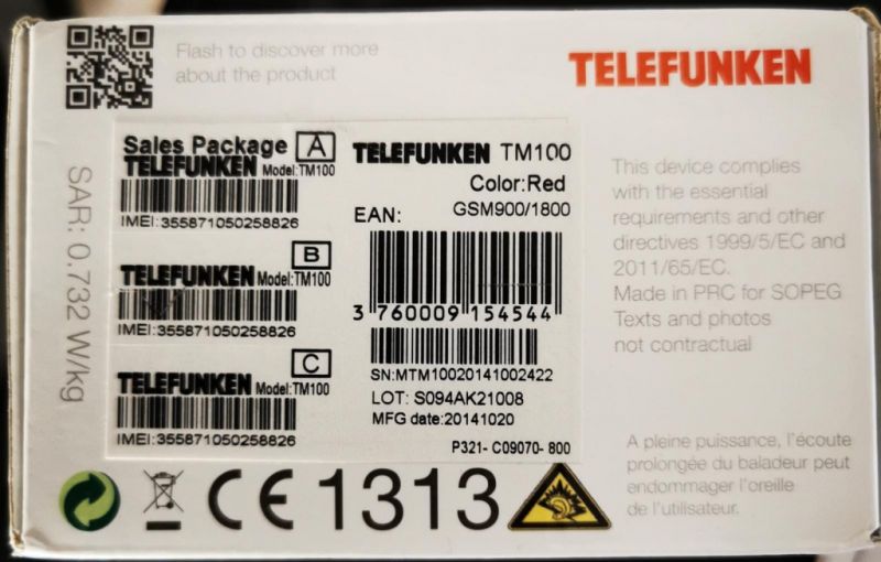 Teléfono móvil Telefunken con botones grandes