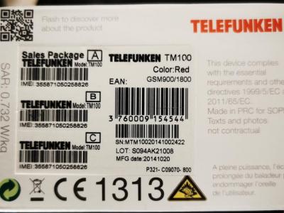 Teléfono móvil Telefunken con botones grandes