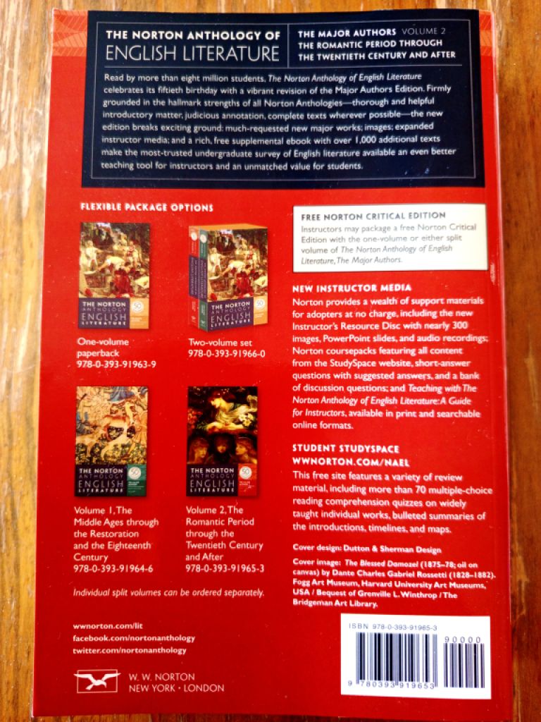 The Norton Anthology LITERATURA INGLESA