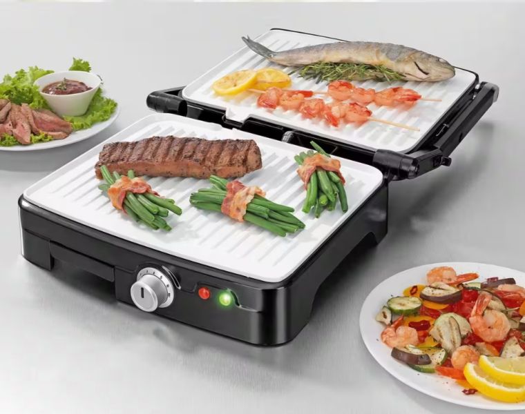 Parrilla de mesa con placas cerámicas Gourmetmaxx