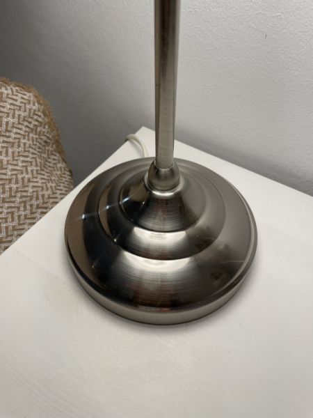 Tischlampen Edelstahl mit weißem Schirm Nachttischlampen