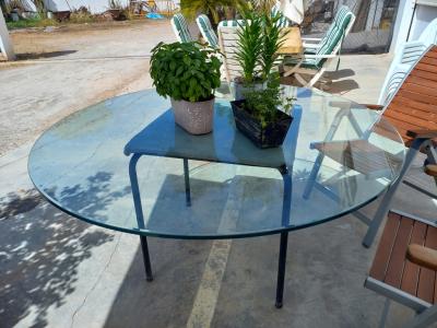 Tischplatte Glas, Glasplatte Rund, 1,50 x 1,50 m, Stärke 2 cm, Kanten geschliffen