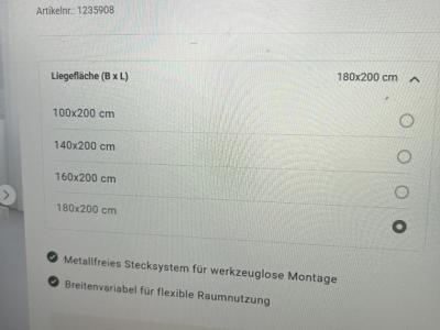 Tojo Innovations - Bettgestell massiv Buche.