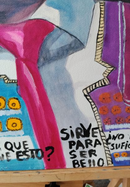 Torero filósofo, großformatiges Aquarell