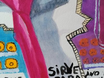 Torero filósofo, großformatiges Aquarell