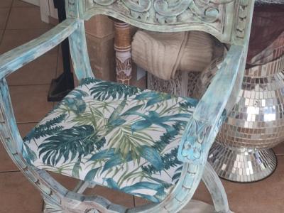 Silla única de madera maciza estilo Mallorca wow wow