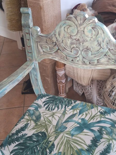 Silla única de madera maciza estilo Mallorca wow wow