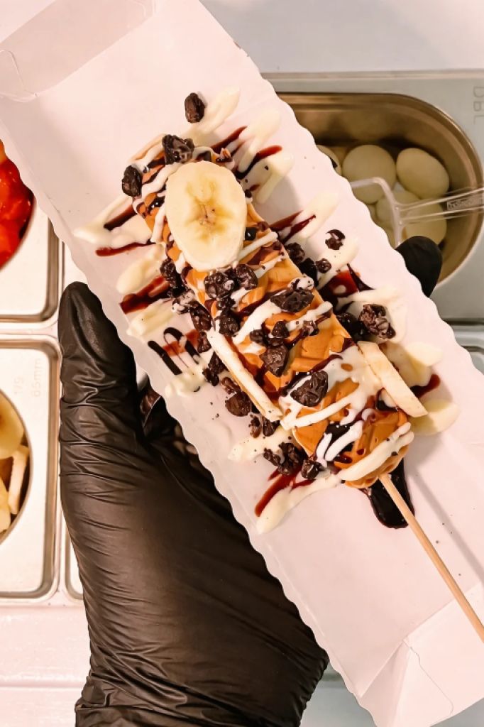 Waffelstation mit Toppings für Veranstaltungen