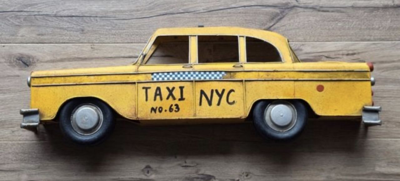 Wanddekoration Metall Taxi