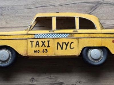 Wanddekoration Metall Taxi