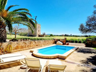 Invierno: Finca de una sola planta con aire acondicionado y piscina cerca de Campos - Es Trenc-- F 3