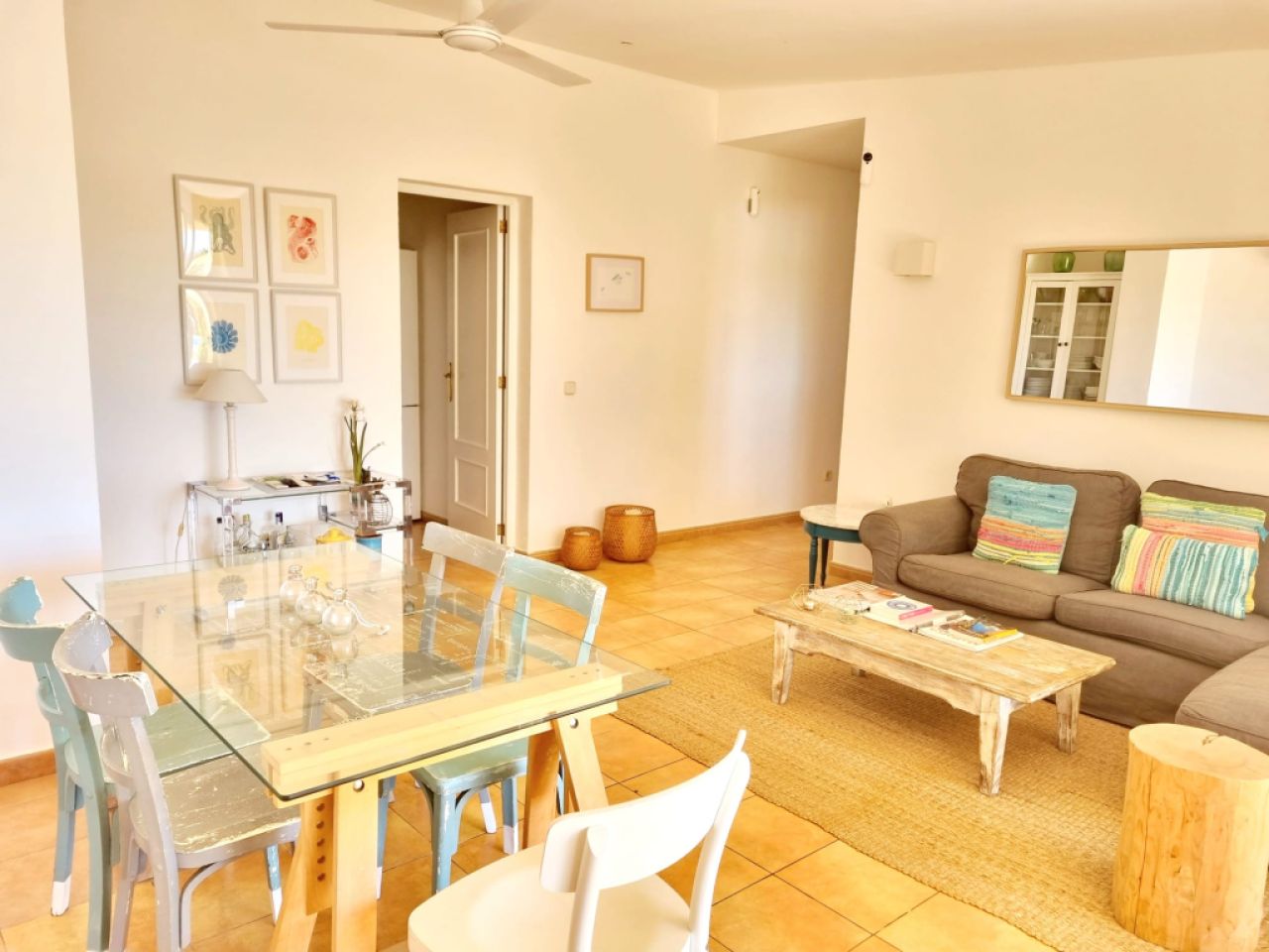 Invierno: Finca de una sola planta con aire acondicionado y piscina cerca de Campos - Es Trenc-- F 3