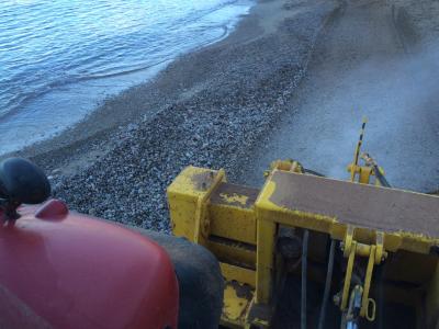 Zerkleinerung von Steinen, Bauschutt und Aushubmaterial.